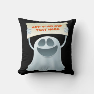 Ghost holding text kussen