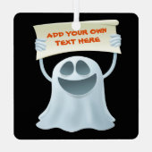 Ghost holding text metalen ornament (Achterkant)