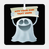 Ghost holding text metalen ornament (Voorkant)