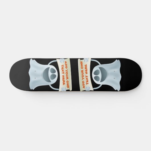 Ghost holding text persoonlijk skateboard (Horizontaal)