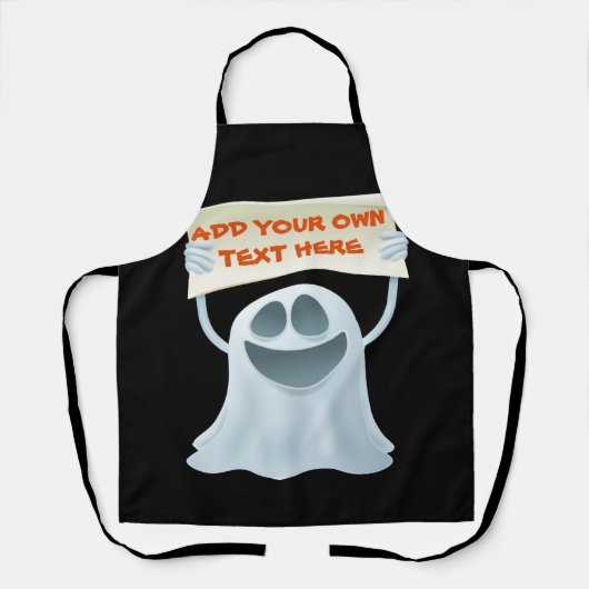 Ghost holding text schort (Voorkant)