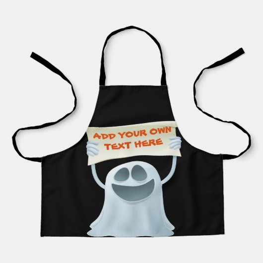 Ghost holding text schort (Voorkant)