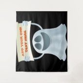 Ghost holding text wandkleed (Voorkant)