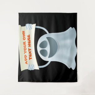 Ghost holding text wandkleed