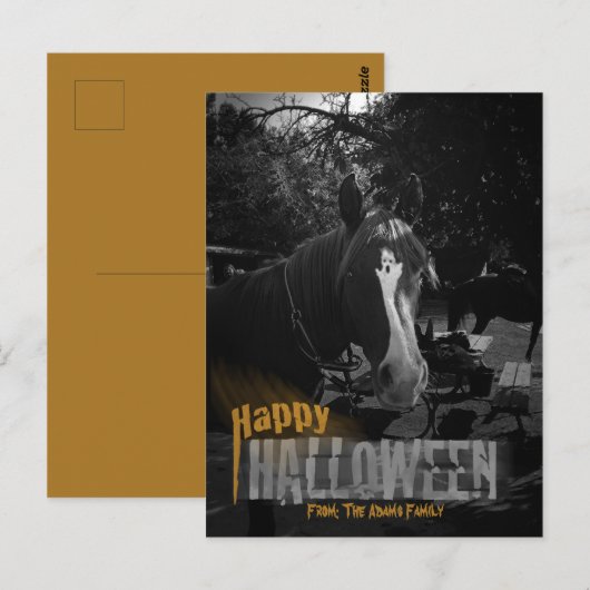 Ghost Horse Halloween Briefkaart (Voorkant / Achterkant)