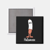 Ghost Hot Dog Halloweenie Kostuum Fun Food Hallowe Magneet (Voorkant / Achterkant)