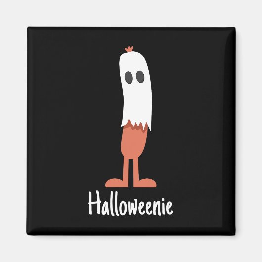 Ghost Hot Dog Halloweenie Kostuum Fun Food Hallowe Magneet (Voorkant)