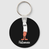 Ghost Hot Dog Halloweenie Kostuum Fun Food Hallowe Sleutelhanger (Voorkant)