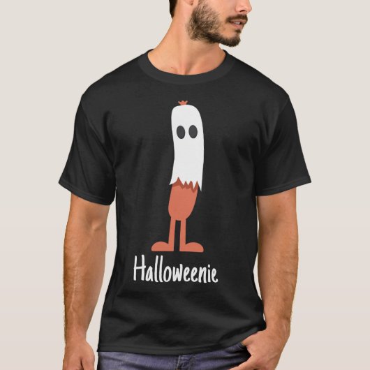 Ghost Hot Dog Halloweenie Kostuum Fun Food Hallowe T-shirt (Voorkant)