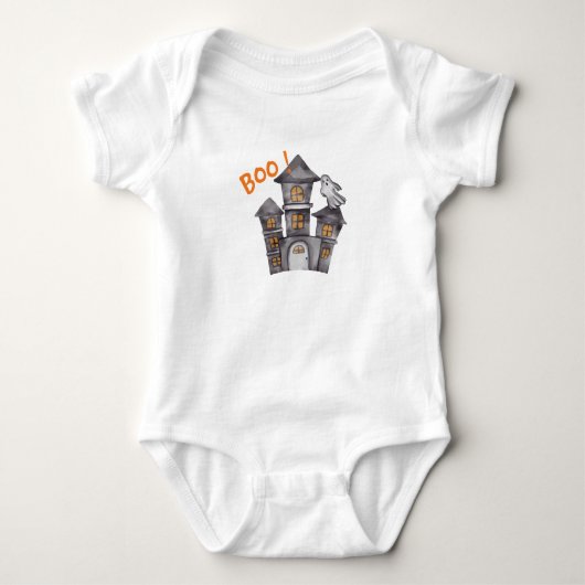 Ghost House Halloween Baby shower Romper (Voorkant)