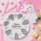 Ghost House Happy Halloween Aangepaste familienaam Papieren Bordje (Feest)