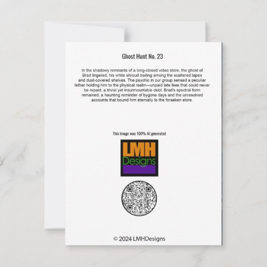Ghost Hunt No. 23 Bedankkaart (Achterkant)