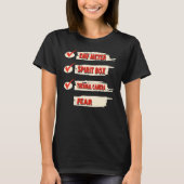 Ghost Hunter Checklist EMF Meter Paranormal Invest T-shirt (Voorkant)