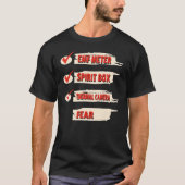 Ghost Hunter Checklist EMF Meter Paranormal Invest T-shirt (Voorkant)