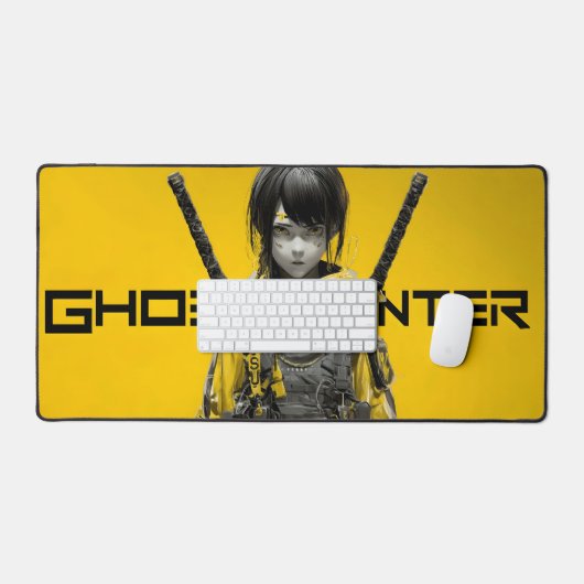 Ghost Hunter Cyberpunk Girl Artwork Bureaumat (Keyboard & Muis)