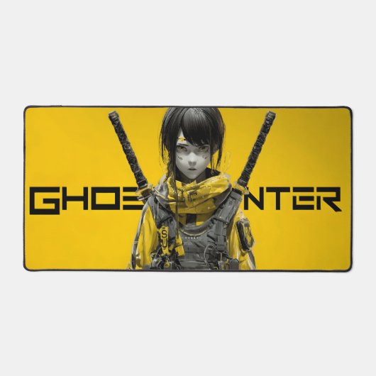 Ghost Hunter Cyberpunk Meisje Kunstwerk Bureaumat (Voorkant)