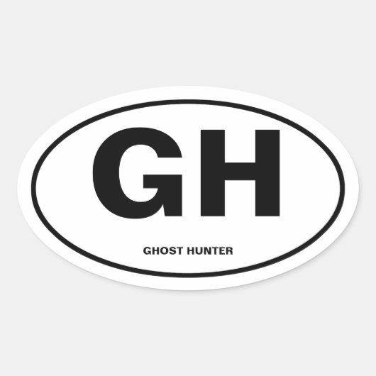 Ghost Hunter Ovale Sticker (Voorkant)