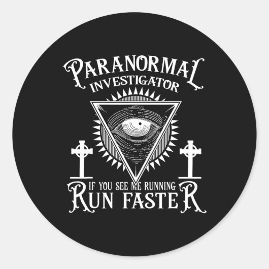 Ghost Hunter Paranormal Investigation Ronde Sticker (Voorkant)