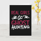 Ghost Hunter Spooky Real Girls Go Ghost Hunting Kaart (Gele Bloem)
