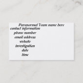 Ghost Hunters doen het in donkere visitekaartjes (Achterkant)