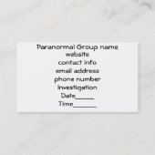 Ghost Hunters Puzzle Pcs zwarte visitekaartjes (Achterkant)