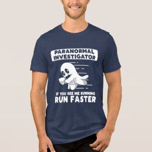 Ghost Hunting Paranormal Investigator Halloween Tri-Blend Shirt