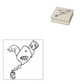 Ghost in a can illustration art stamp rubberstempel (Gestempeld)