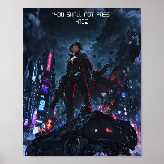 Ghost in Chrome: Limited Edition Cyberpunk Poster (Voorkant)