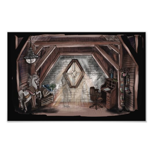 Ghost in de Attic Art Print Foto Afdruk (Voorkant)