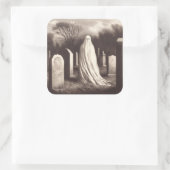Ghost in Graveyard  Illustratie Sticker (Tas)