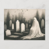 Ghost in Graveyard Spooky  Illustratie Briefkaart (Voorkant)