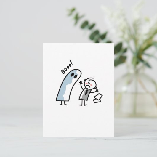 Ghost in kantoor briefkaart (Staand voorkant)