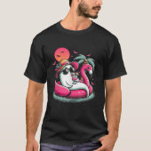 Ghost In Lifebuoy Flamingo On A Pool Float Summer  T-shirt (Voorkant)
