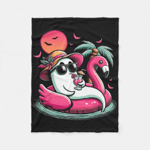 Ghost in Lifebuoy Flamingo op een zwembad Float Su Fleece Deken