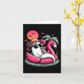 Ghost in Lifebuoy Flamingo op een zwembad Float Su Kaart (Gele Bloem)