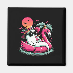 Ghost in Lifebuoy Flamingo op een zwembad Float Su Magneet