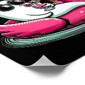 Ghost in Lifebuoy Flamingo op een zwembad Float Su Poster (Hoek)