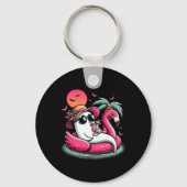 Ghost in Lifebuoy Flamingo op een zwembad Float Su Sleutelhanger (Voorkant)