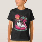 Ghost in Lifebuoy Flamingo op een zwembad Float Su T-shirt (Voorkant)