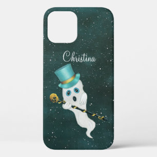 Ghost in Night Sky Blue Eyes Top Hoed Gouden Sched Case-Mate iPhone Case