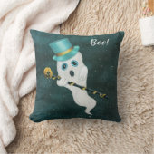 Ghost in Night Sky Top Hat Skull Cane Kussen (Deken)