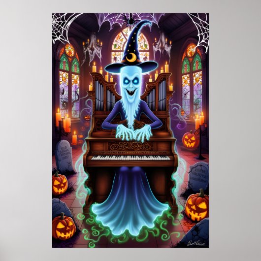 Ghost in orgel glas in lood poster (Voorkant)