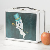 Ghost in Sterrennacht Sky Gekke Face Top Hat Skull (In situ)