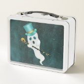 Ghost in Sterrennacht Sky Gekke Face Top Hat Skull (Achterkant)