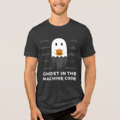 Ghost in the Machine Code, Funny Coder Halloween Tri-Blend Shirt (Voorkant)