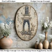Ghost in the Window, Haunted House DZ7L Decoupage  Tissuepapier