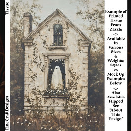 Ghost in the Window, Haunted House DZ7L Decoupage  Tissuepapier