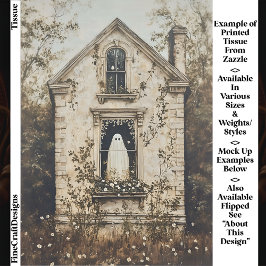 Ghost in the Window, Haunted House DZ7R Decoupage  Tissuepapier