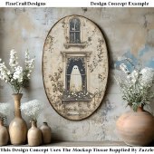 Ghost in the Window, Haunted House DZ7R Decoupage  Tissuepapier