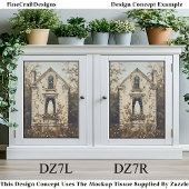 Ghost in the Window, Haunted House DZ7R Decoupage  Tissuepapier